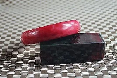 10% OFF- 57/58/59 mm Certified Natural Red Peach Blossom Emerald A*Jade Handcarved Bangle Z07