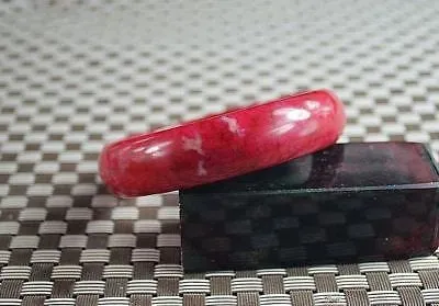 10% OFF- 57/58/59 mm Certified Natural Red Peach Blossom Emerald A*Jade Handcarved Bangle Z07