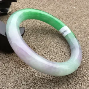 10% OFF- 57/58/59mm Certified Natural 3 Color Jadeite Emerald A*Jade HandCarved Bangle HA2070