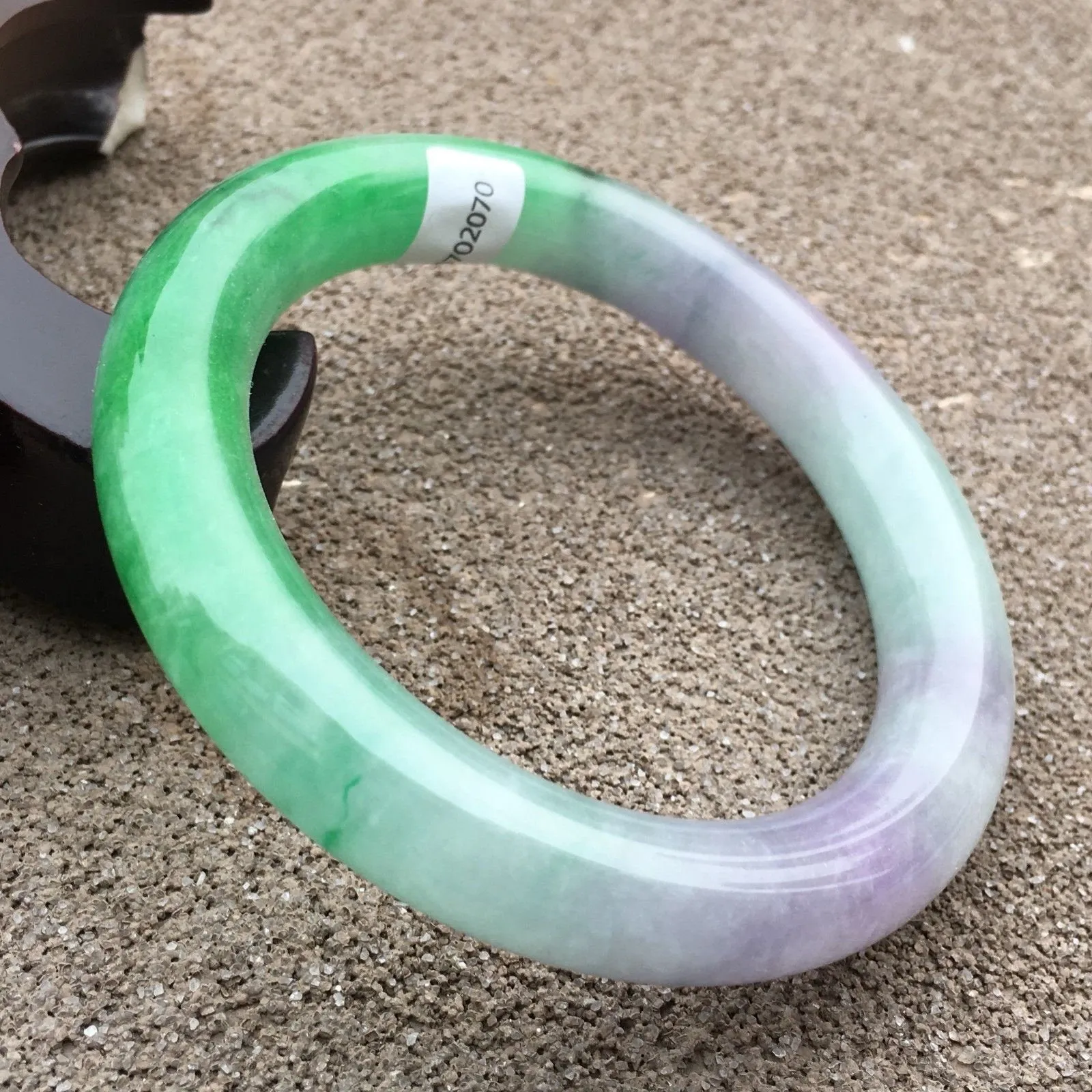 10% OFF- 57/58/59mm Certified Natural 3 Color Jadeite Emerald A*Jade HandCarved Bangle HA2070