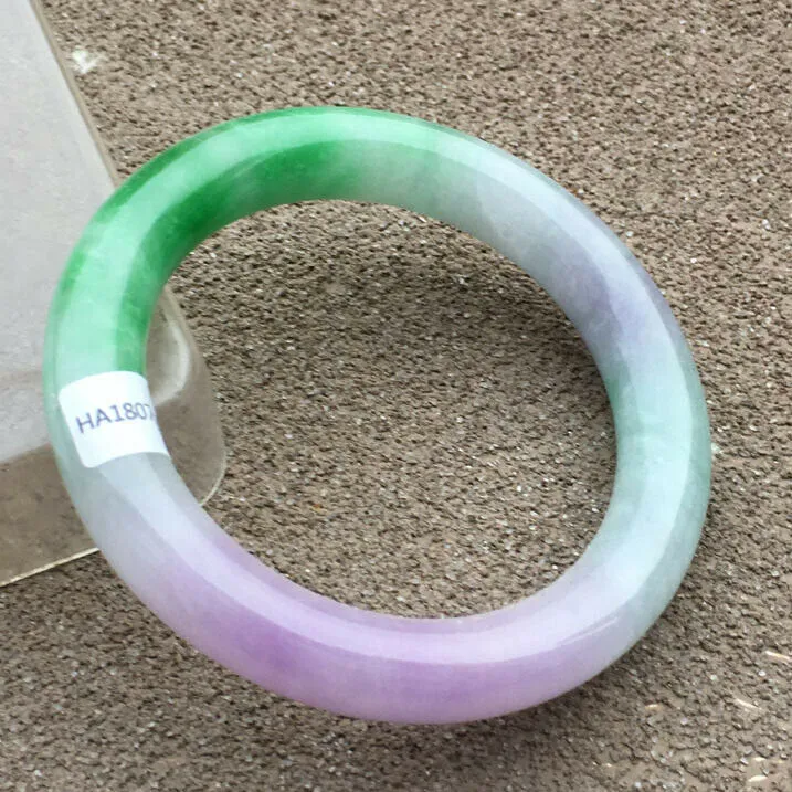 10% OFF- 57/58/59mm Certified Natural 3 Color Jadeite Emerald A*Jade HandCarved Bangle x2036