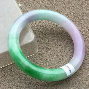10% OFF- 57/58/59mm Certified Natural 3 Color Jadeite Emerald A*Jade HandCarved Bangle x2036
