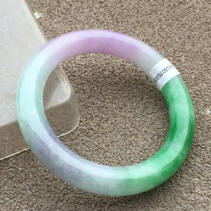 10% OFF- 57/58/59mm Certified Natural 3 Color Jadeite Emerald A*Jade HandCarved Bangle x2036