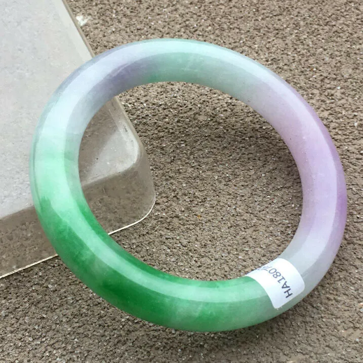 10% OFF- 57/58/59mm Certified Natural 3 Color Jadeite Emerald A*Jade HandCarved Bangle x2036