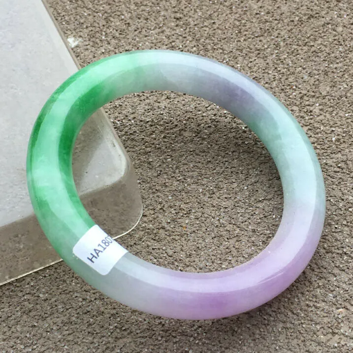 10% OFF- 57/58/59mm Certified Natural 3 Color Jadeite Emerald A*Jade HandCarved Bangle x2036