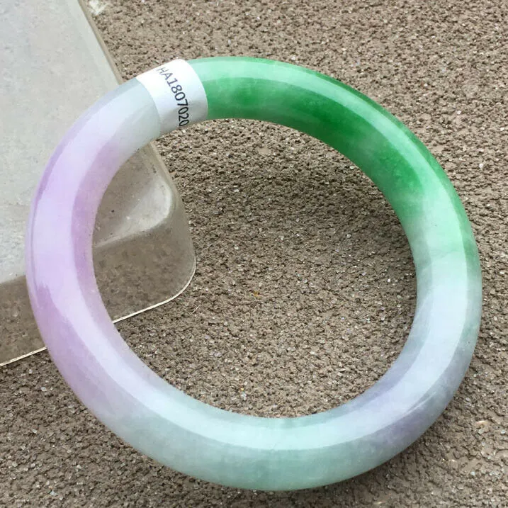 10% OFF- 57/58/59mm Certified Natural 3 Color Jadeite Emerald A*Jade HandCarved Bangle x2036