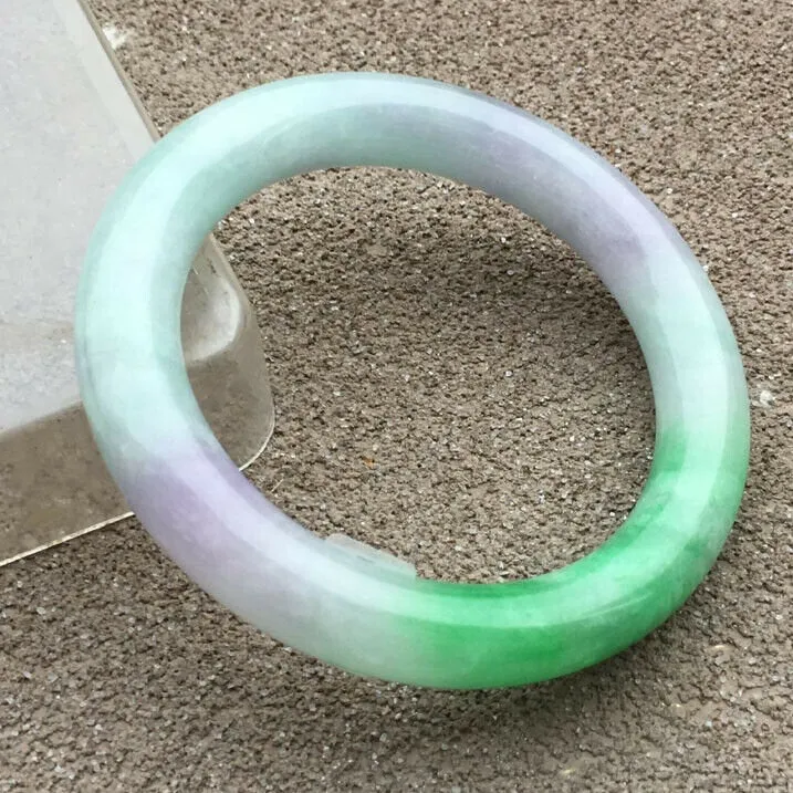 10% OFF- 57/58/59mm Certified Natural 3 Color Jadeite Emerald A*Jade HandCarved Bangle x2048