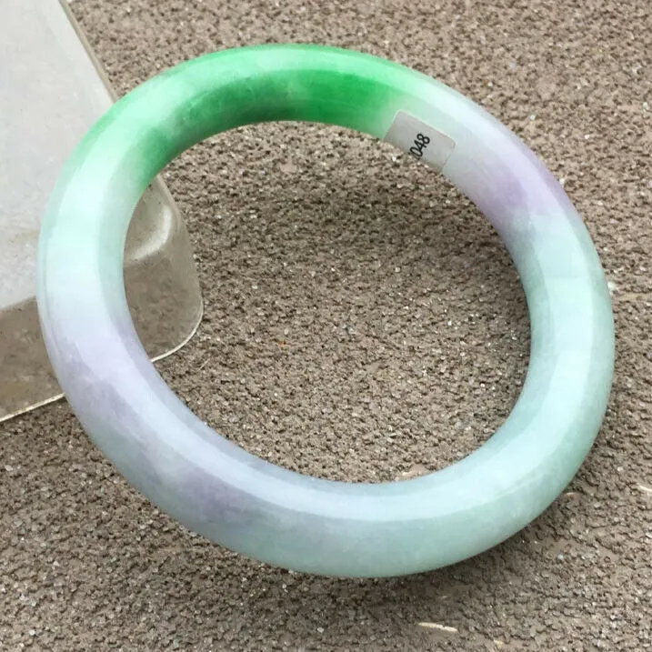 10% OFF- 57/58/59mm Certified Natural 3 Color Jadeite Emerald A*Jade HandCarved Bangle x2048