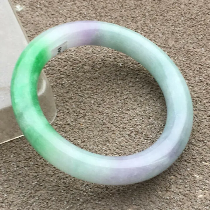 10% OFF- 57/58/59mm Certified Natural 3 Color Jadeite Emerald A*Jade HandCarved Bangle x2048