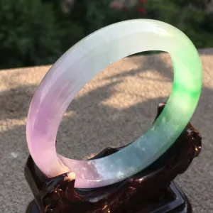 10% OFF- 57/58/59mm Certified Natural 3 Color Jadeite Emerald A*Jade HandCarved Bangle x2106