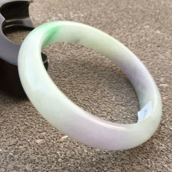 10% OFF- 57/58/59mm Certified Natural 3 Color Jadeite Emerald A*Jade HandCarved Bangle x2393