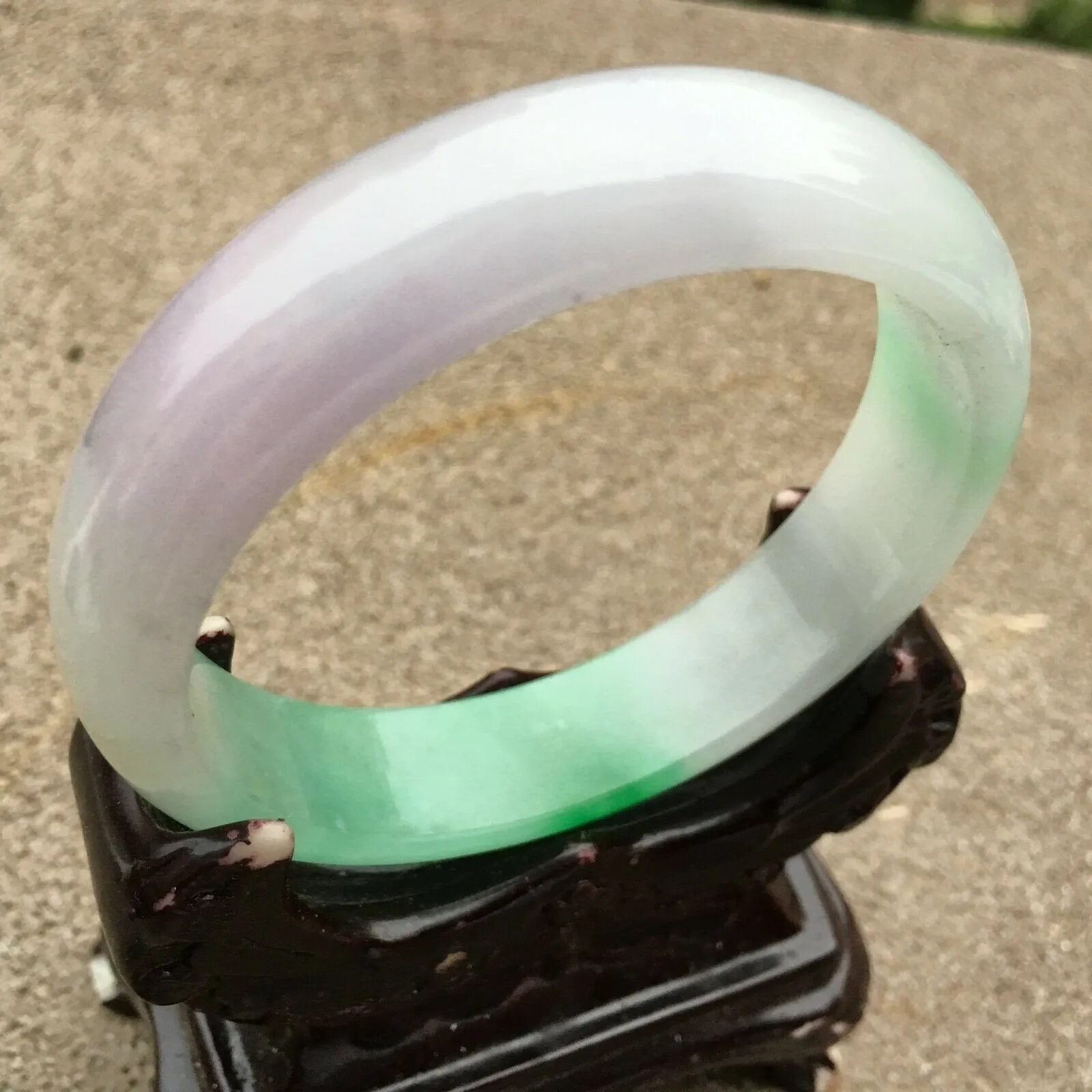 10% OFF- 57/58/59mm Certified Natural 3 Color Jadeite Emerald A*Jade HandCarved Bangle x2414