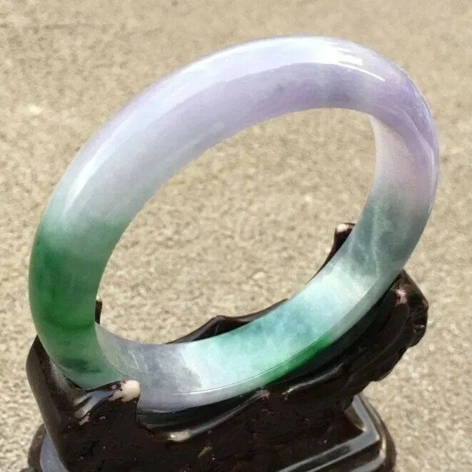 10% OFF- 57/58/59mm Certified Natural 3 Color Jadeite Emerald A*Jade HandCarved Bangle x4009