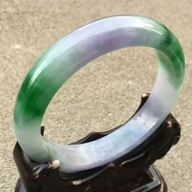 10% OFF- 57/58/59mm Certified Natural 3 Color Jadeite Emerald A*Jade HandCarved Bangle x4009