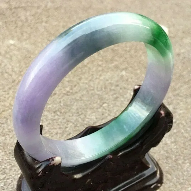 10% OFF- 57/58/59mm Certified Natural 3 Color Jadeite Emerald A*Jade HandCarved Bangle x4009