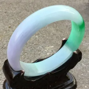 10% OFF- 57/58/59mm Certified Natural 3 Color Jadeite Emerald A*Jade HandCarved Bangle x8022