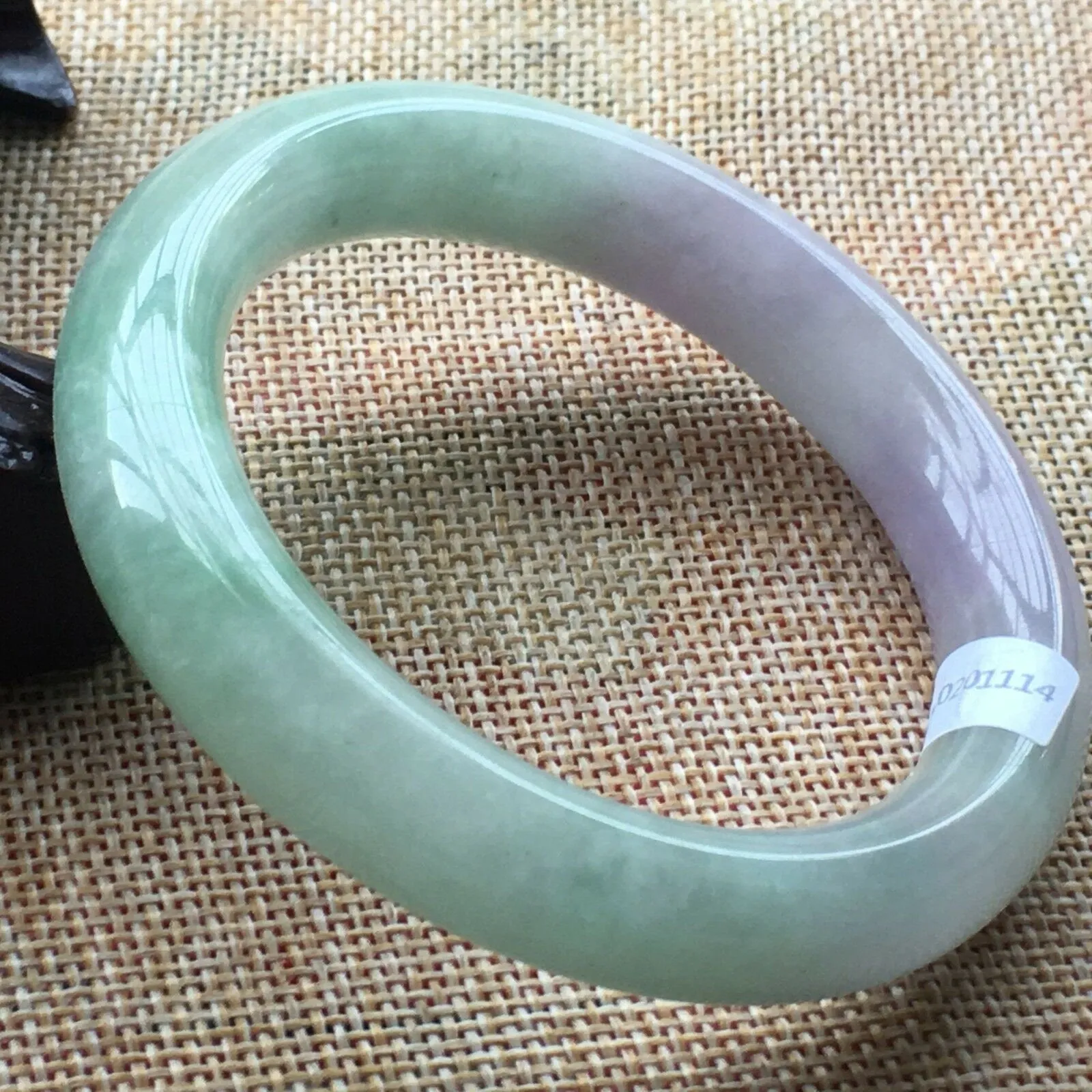 10% OFF- 57/58/59mm Certified Natural 3 Color Jadeite Emerald A*Jade HandCarved Round Bangle HA1114