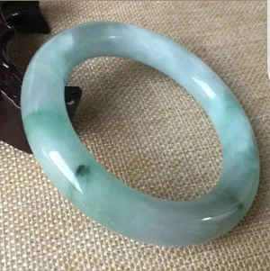 10% OFF- 57/58/59mm Certified Natural 3 Color Jadeite Emerald A*Jade HandCarved Ruyi Flower Bangle C048