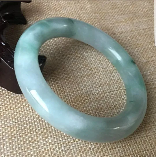 10% OFF- 57/58/59mm Certified Natural 3 Color Jadeite Emerald A*Jade HandCarved Ruyi Flower Bangle C048