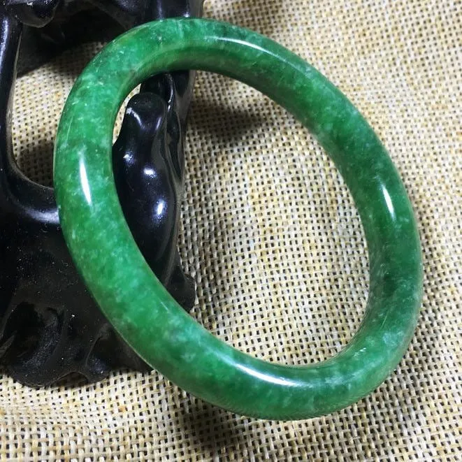 10% OFF- 57/58/59mm Certified Natural Jadeite Emerald A Jade HandCarved Round Bangle A005