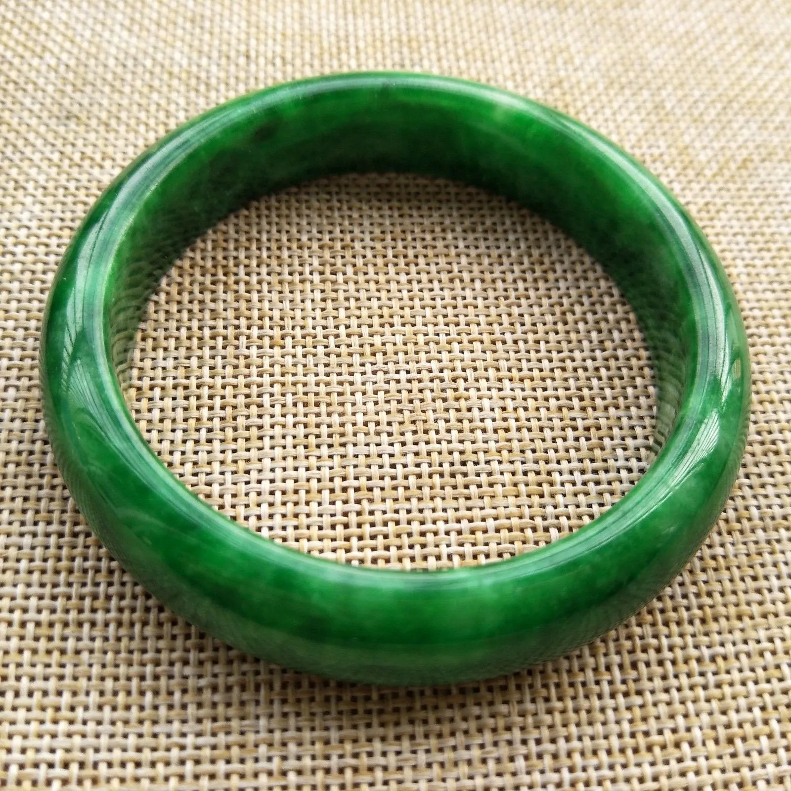 10% OFF- 57/58/59mm Certified Natural Jadeite Emerald A*Jade HandCarved Bangle F545