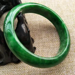 10% OFF- 57/58/59mm Certified Natural Jadeite Emerald A*Jade HandCarved Bangle F545
