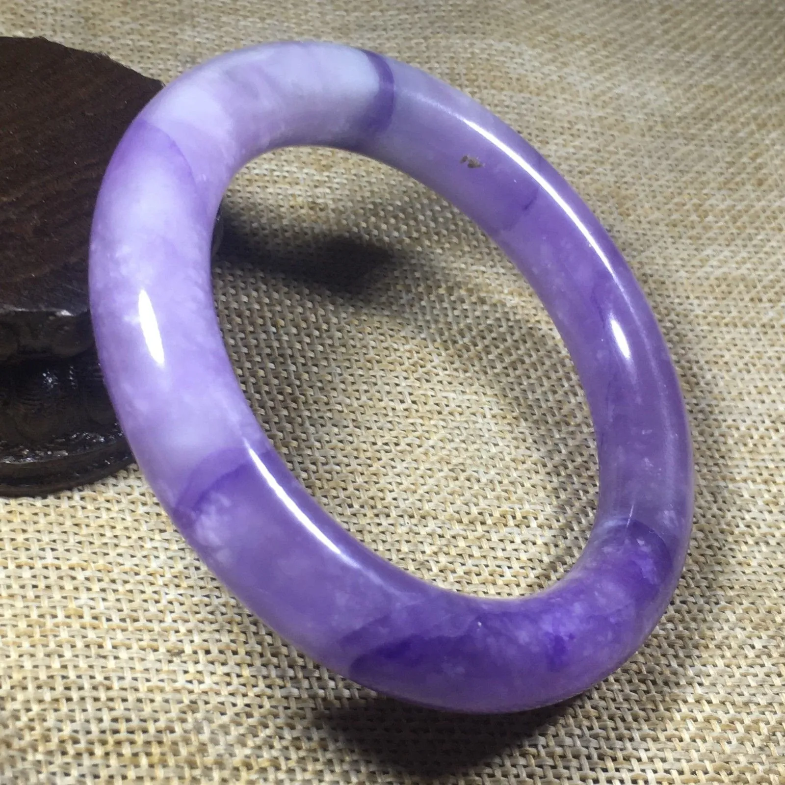 10% OFF- 57/58/59mm Certified Natural Lavender Jadeite Emerald A*Jade HandCarved Bangle A131