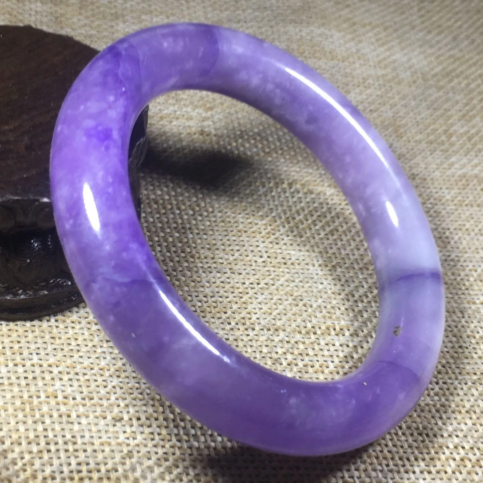 10% OFF- 57/58/59mm Certified Natural Lavender Jadeite Emerald A*Jade HandCarved Bangle A131
