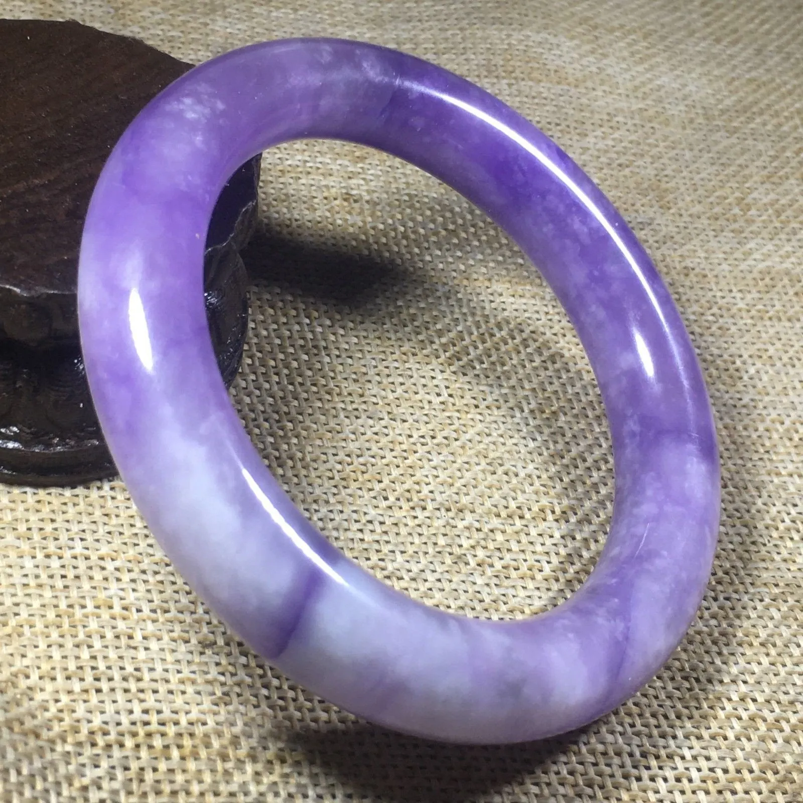 10% OFF- 57/58/59mm Certified Natural Lavender Jadeite Emerald A*Jade HandCarved Bangle A131