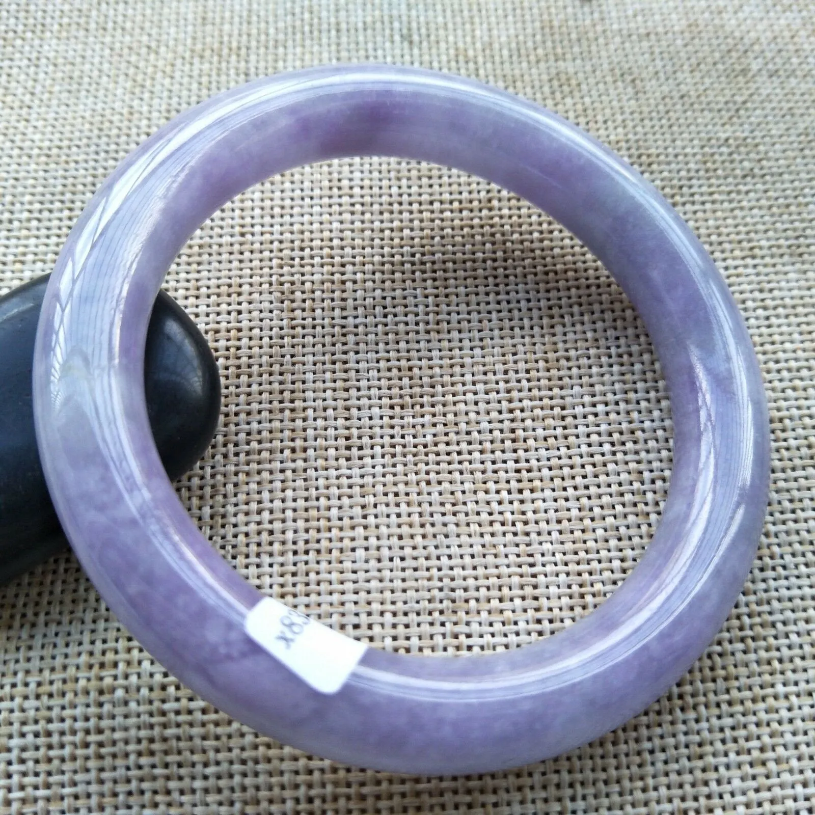 10% OFF- 57/58/59mm Certified Natural Lavender Jadeite Emerald A*Jade HandCarved Bangle H515