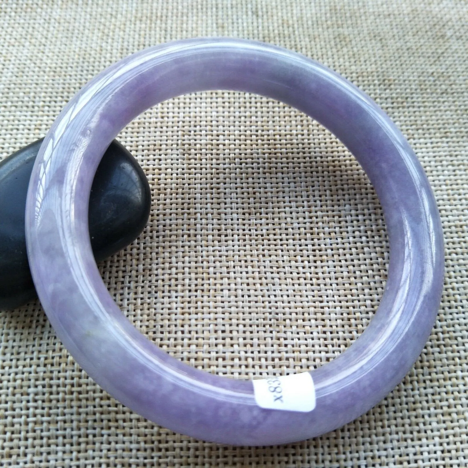 10% OFF- 57/58/59mm Certified Natural Lavender Jadeite Emerald A*Jade HandCarved Bangle H515