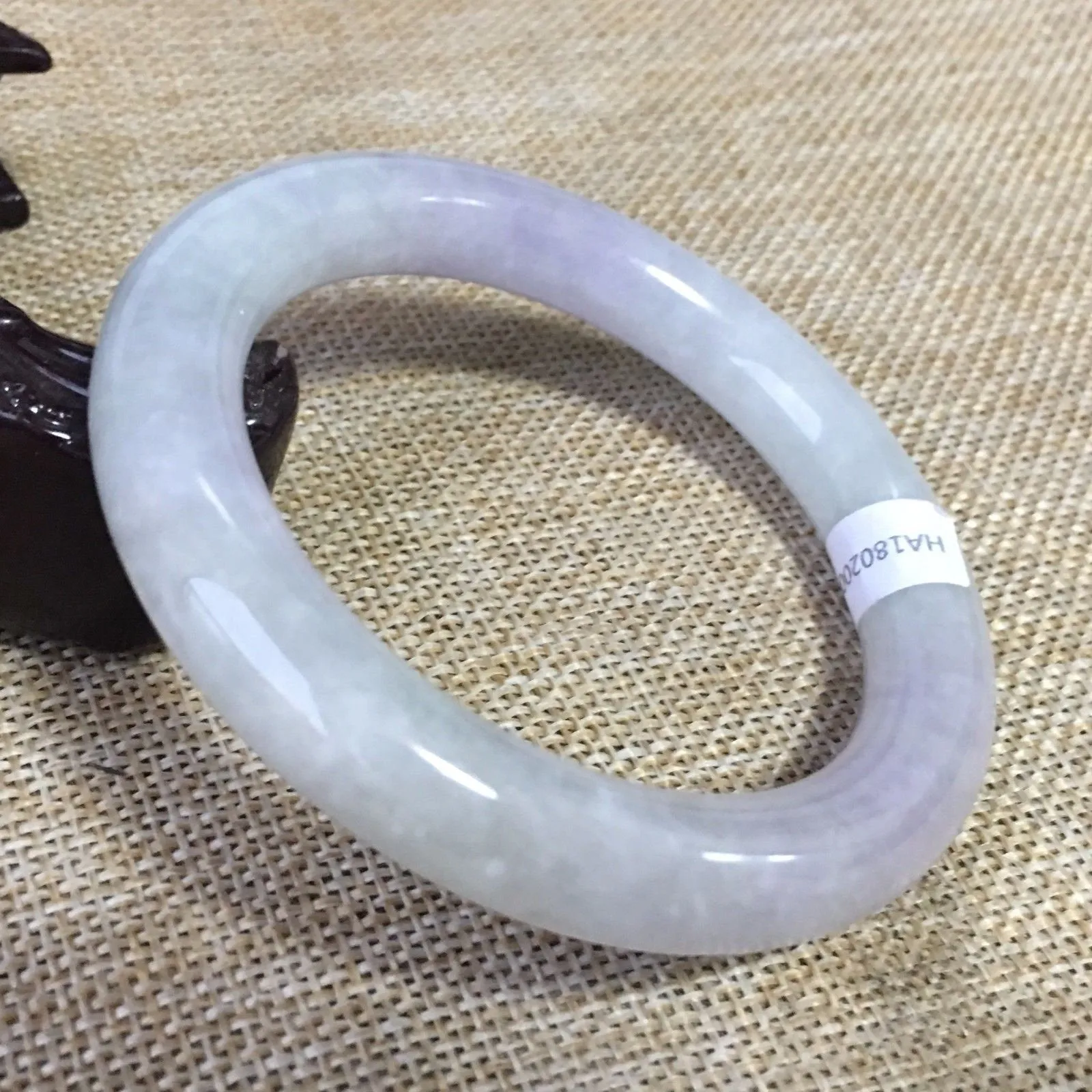 10% OFF- 57/58/59mm Certified Natural Lavender Jadeite Emerald A*Jade HandCarved Bangle HA0866