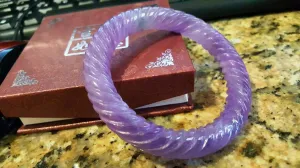 10% OFF- 57/58/59mm Certified Natural Lavender Jadeite Emerald A*Jade HandCarved Bangle X3387