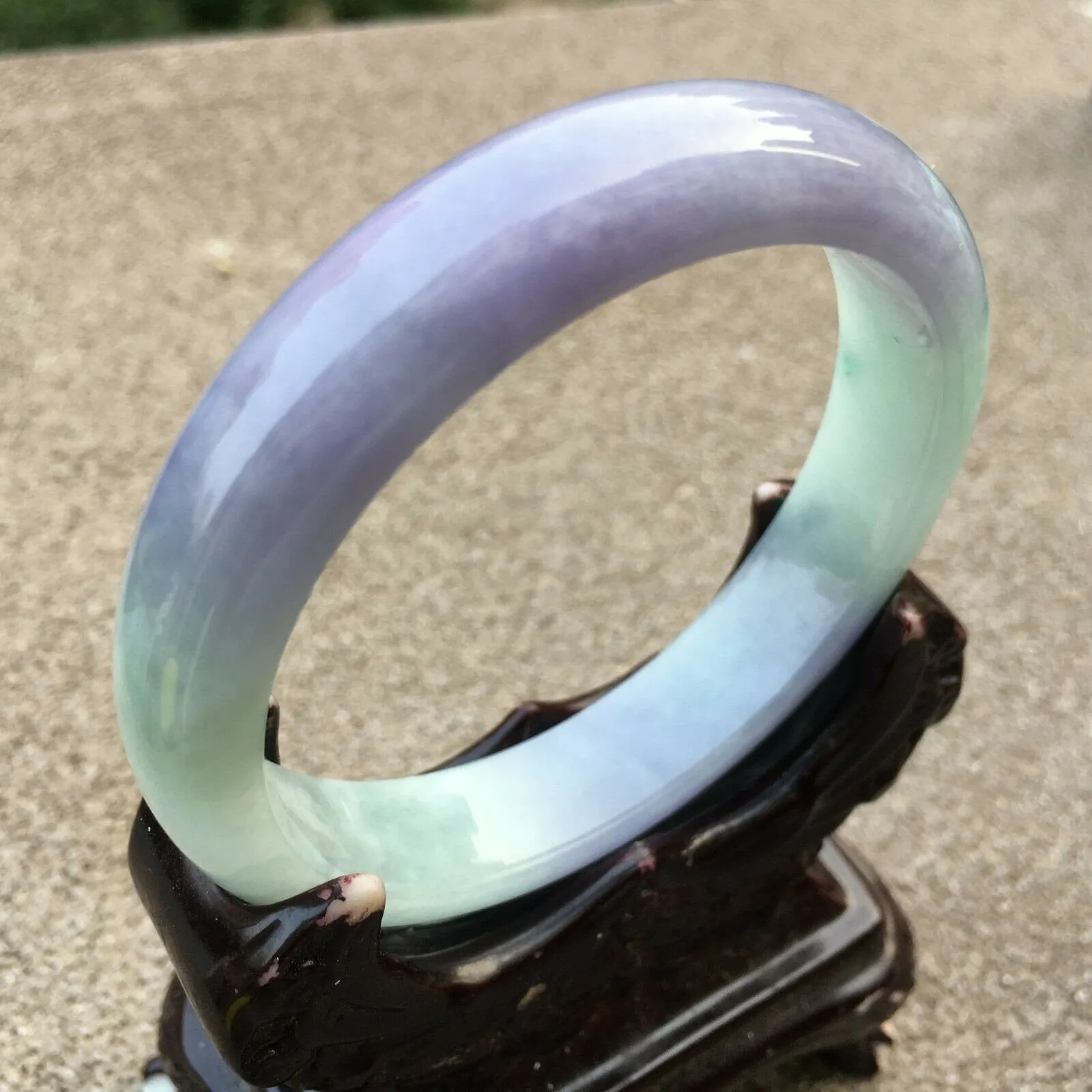 10% OFF- 57/58/59mm Certified Natural Lavender Jadeite Emerald A*Jade HandCarved Bangle x4010 with Gift Box