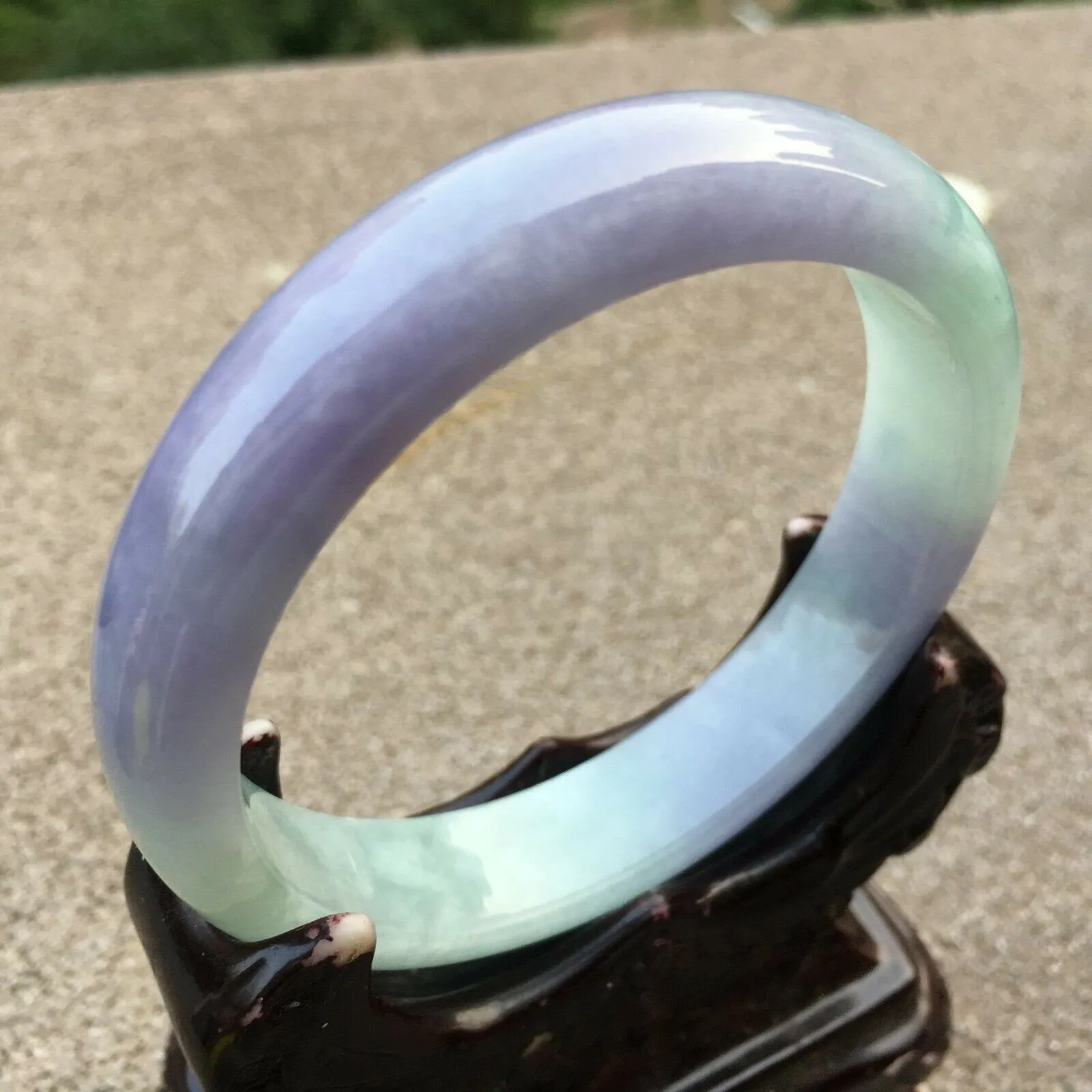10% OFF- 57/58/59mm Certified Natural Lavender Jadeite Emerald A*Jade HandCarved Bangle x4010 with Gift Box
