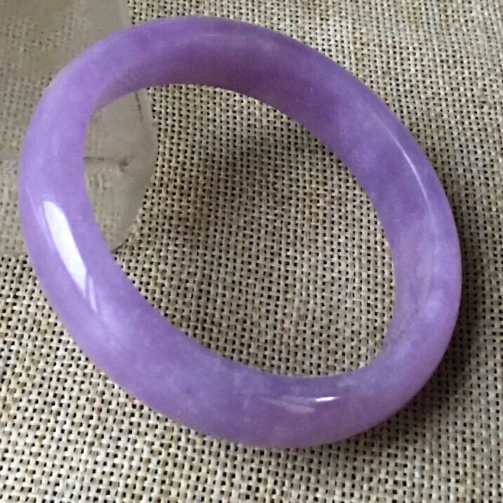 10% OFF- 57/58/59mm Certified Natural Purple Jadeite Emerald A*Jade HandCarved Bangle HA0821
