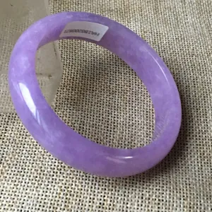 10% OFF- 57/58/59mm Certified Natural Purple Jadeite Emerald A*Jade HandCarved Bangle HA0821