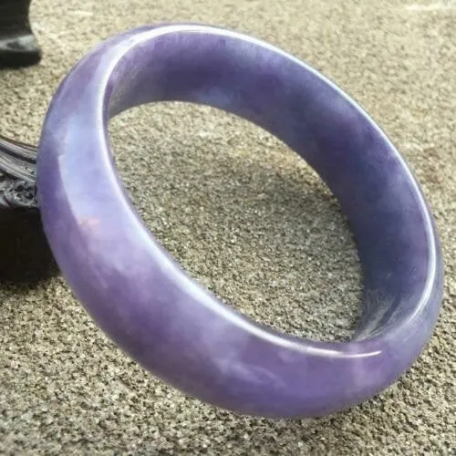 10% OFF- 57/58/59mm Certified Natural Purple Jadeite Emerald A*Jade HandCarved Bangle x2556