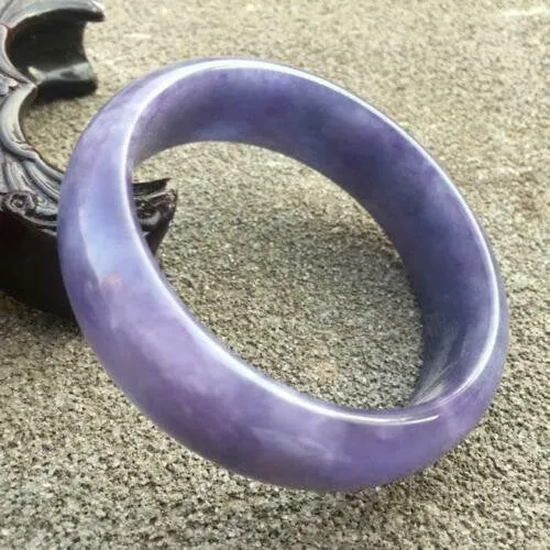 10% OFF- 57/58/59mm Certified Natural Purple Jadeite Emerald A*Jade HandCarved Bangle x2556
