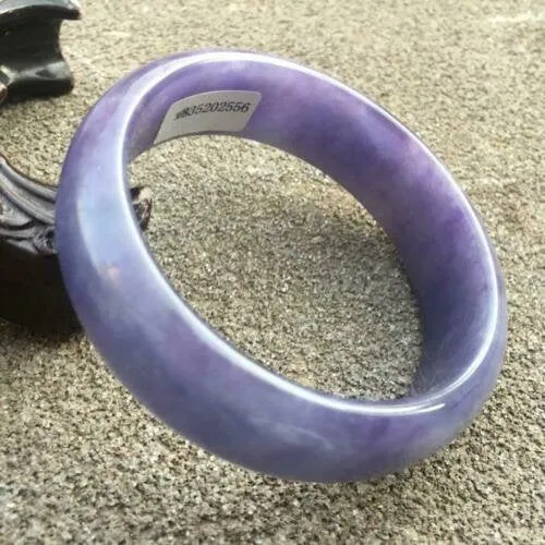 10% OFF- 57/58/59mm Certified Natural Purple Jadeite Emerald A*Jade HandCarved Bangle x2556