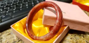 10% OFF- 57/58/59mm Certified Natural Red Emerald A*Jade Handcarved Bangle A168
