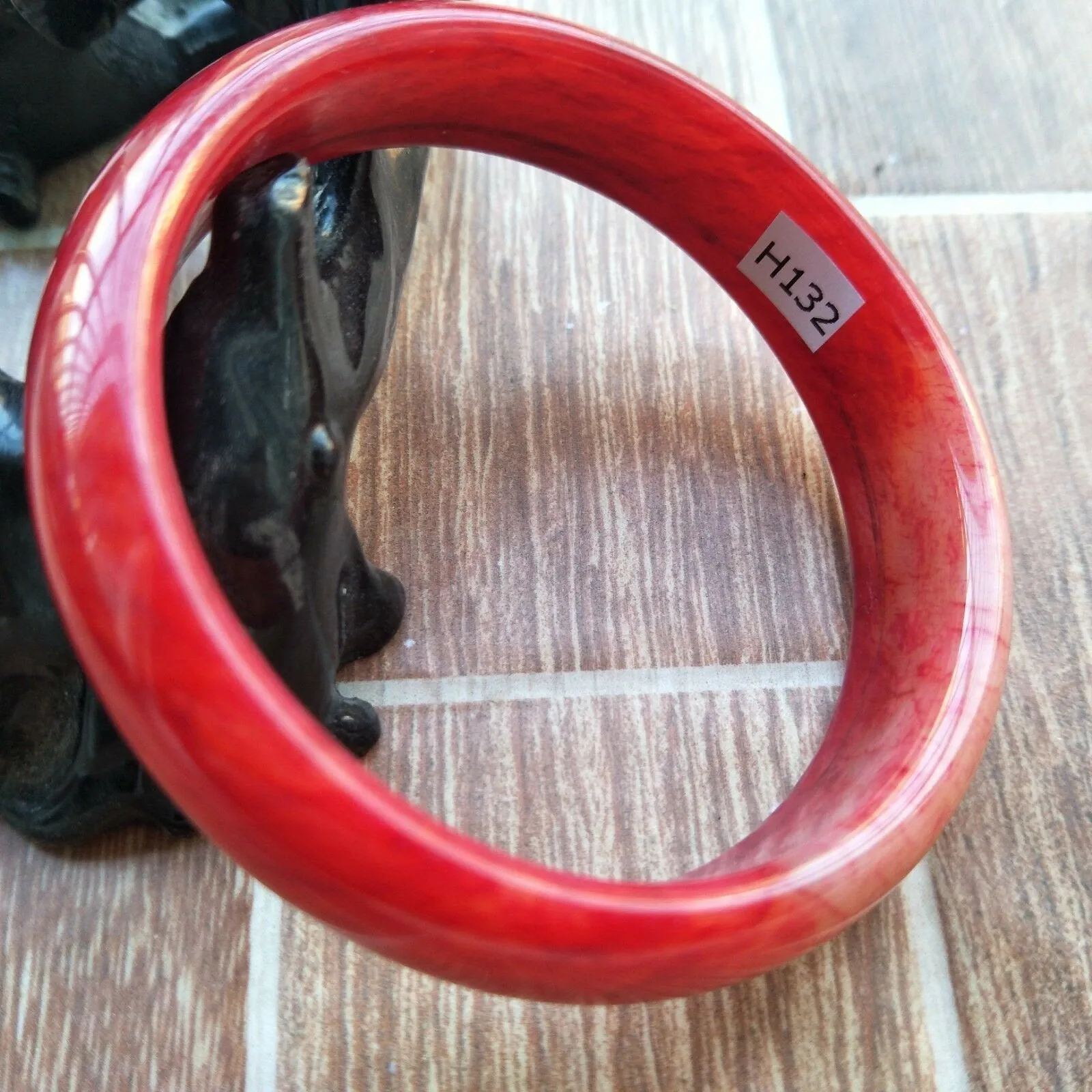 10% OFF- 57/58/59mm Certified Natural Red Jadeite Emerald A*Jade HandCarved Bangle H132