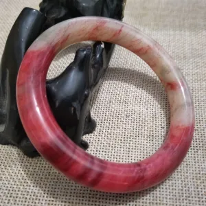 10% OFF- 5758/59mm Certified Natural Red Jadeite Emerald A*Jade HandCarved Bangle H505