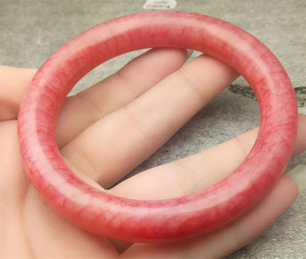 10% OFF- 57/58/59mm Certified Natural Red Jadeite Emerald A*Jade HandCarved Round Bangle A169 with Gift Box