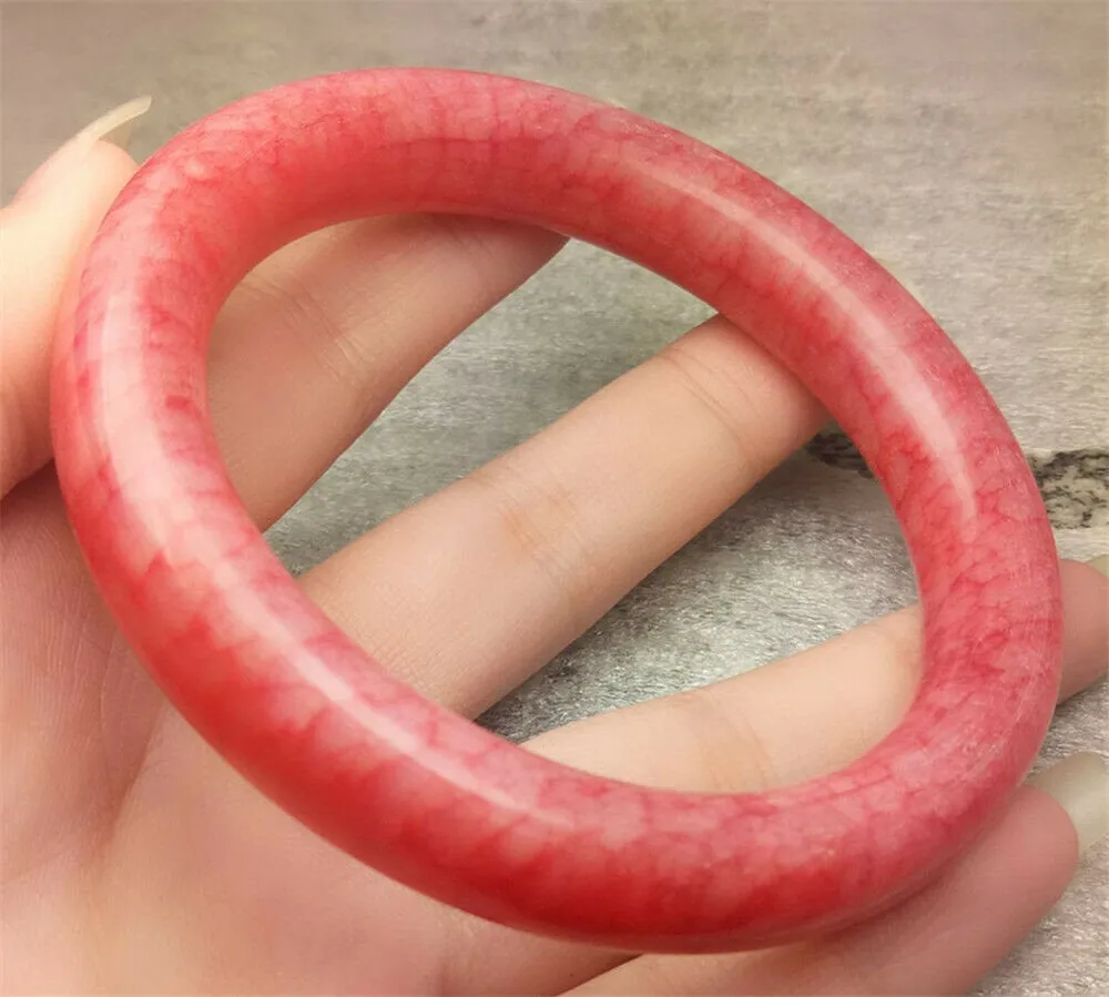10% OFF- 57/58/59mm Certified Natural Red Jadeite Emerald A*Jade HandCarved Round Bangle A169 with Gift Box