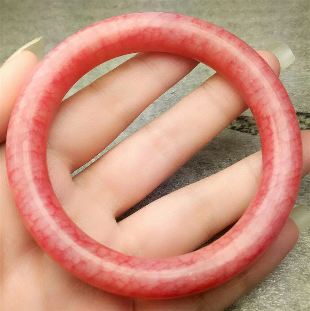 10% OFF- 57/58/59mm Certified Natural Red Jadeite Emerald A*Jade HandCarved Round Bangle A169 with Gift Box