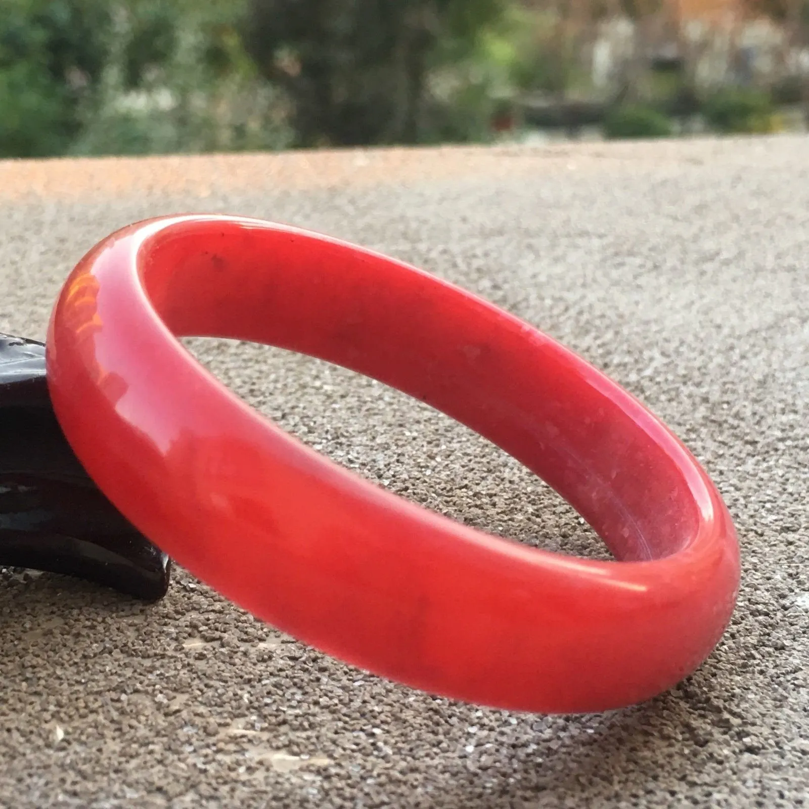 10% OFF- 57/58/59mm Certified Natural Red Xiu Emerald A*Jade HandCarved Bangle T150