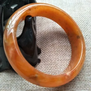10% OFF- 57/58/59mm Certified Natural Yellow Red Jadeite Emerald A*Jade HandCarved Bangle W558
