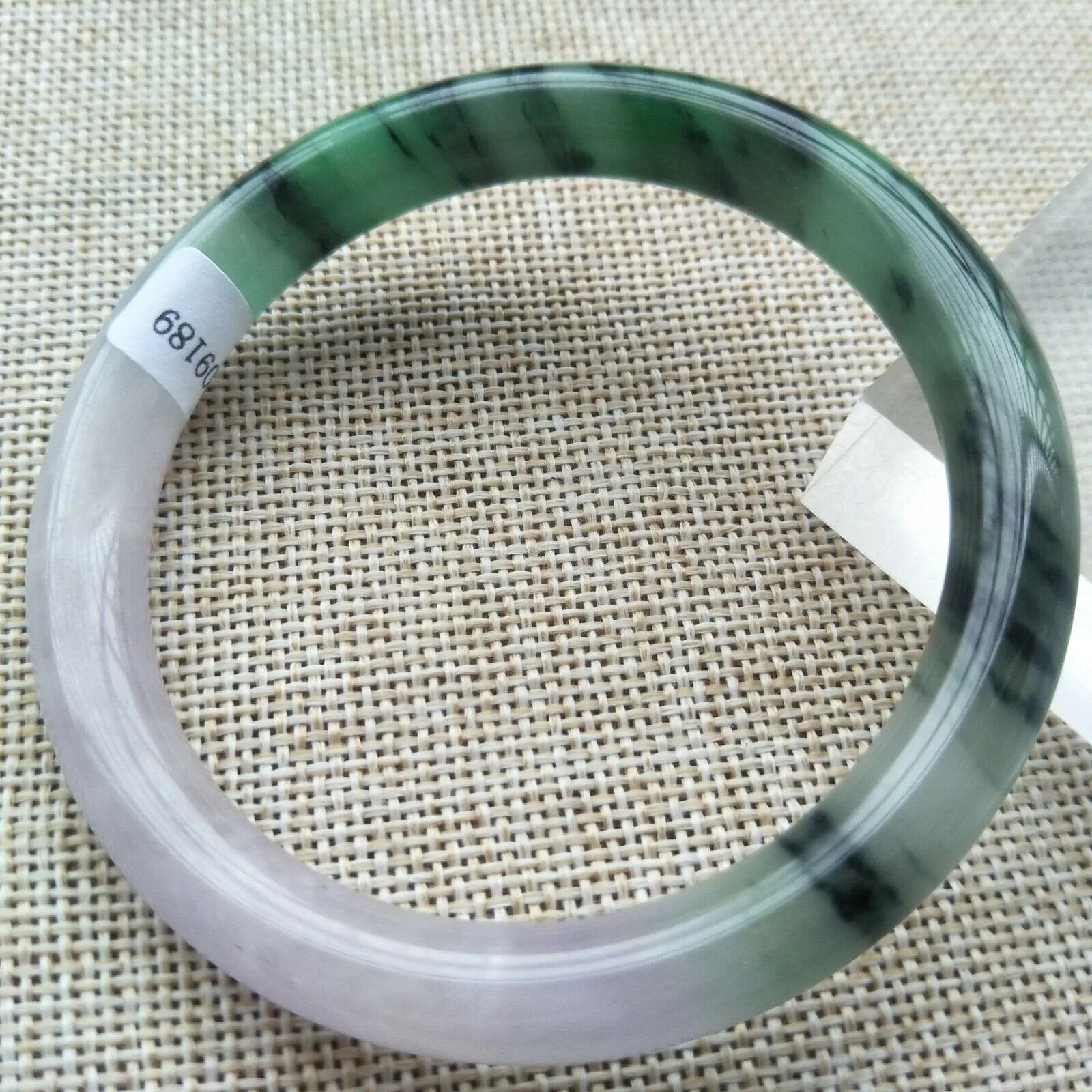 10% OFF- 57/58/59mm Certified Natural Zebra Jadeite Emerald A Jade Handcarved Round Bangle S9189