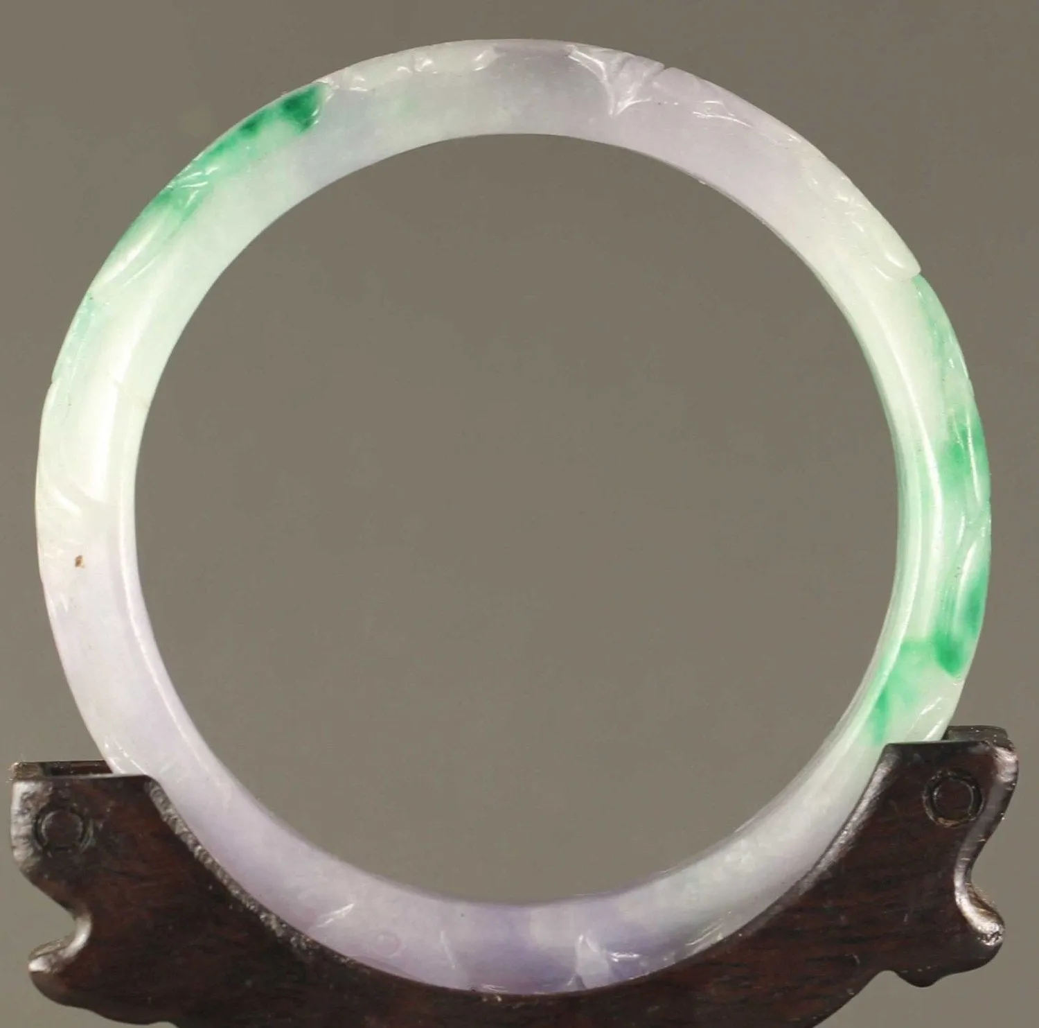 10% OFF- 58/59/60 mm Certified Natural 3-Color Ice Jadeite Emerald Jade Tablets Flower Bracelet Bangle《Grade A》NO.X738